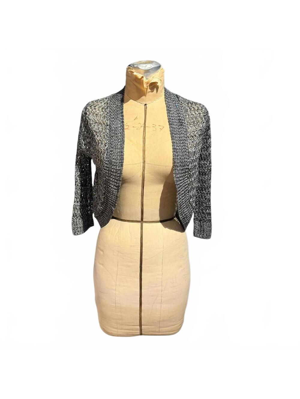 Pinque Open Front Crocheted Cardigan Sweater